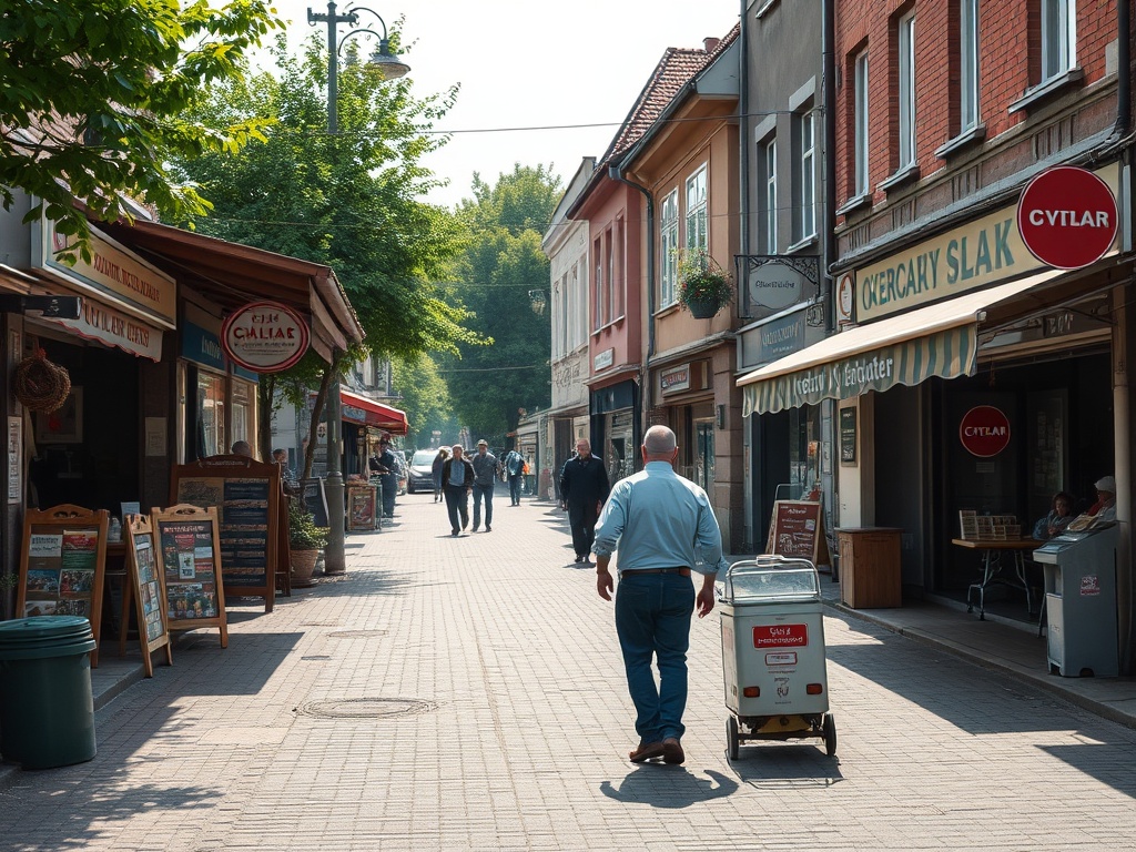 Tablica z informacją o inwestycji drogowej w Ozorkowie, z logo miasta i kwotą dofinansowania